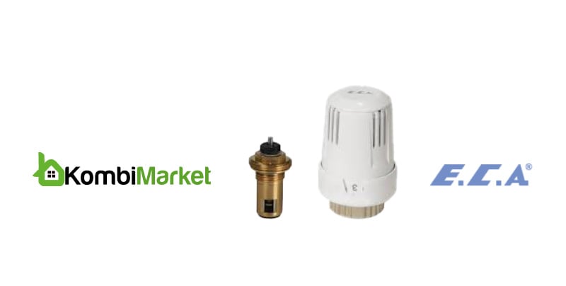 E.C.A.TRV3 Termostatik Kompakt Radyatör Vanası + İç Kompakt Ventil (44mm)